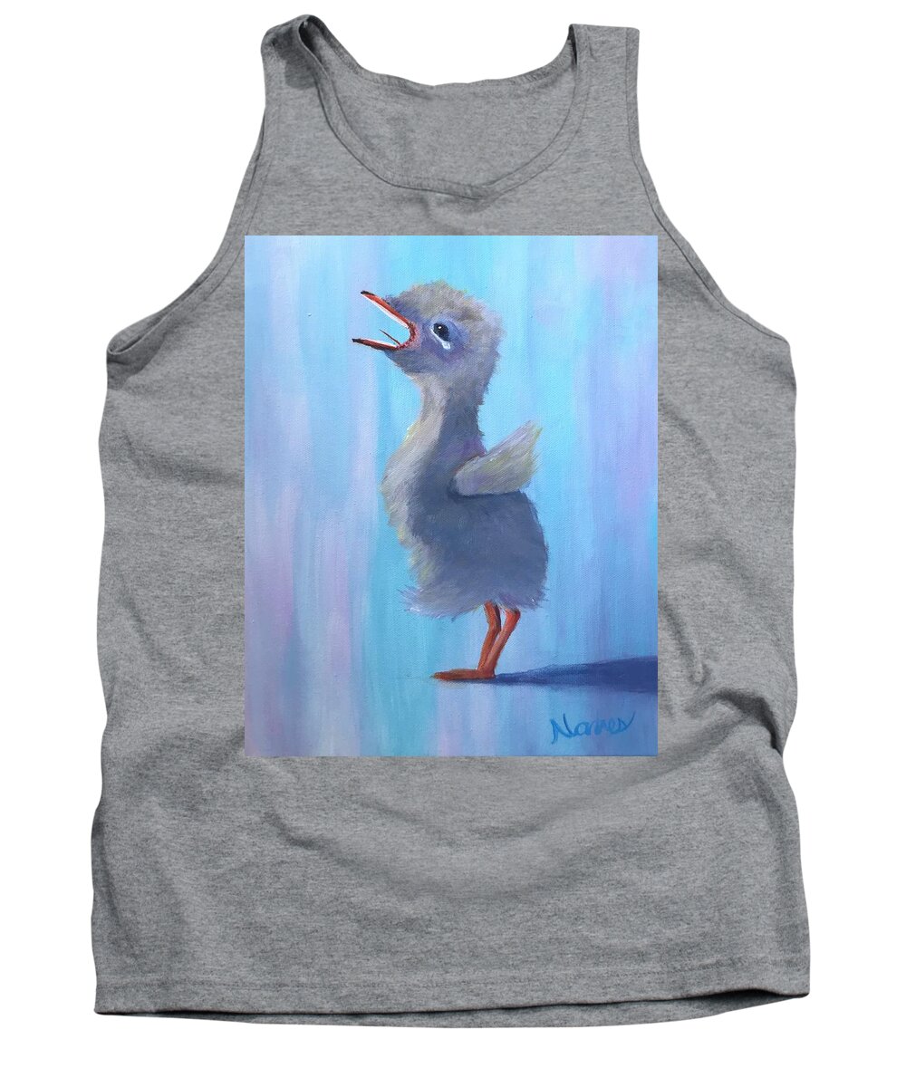 Baby Duck Tank Top featuring the painting Where are you by Deborah Naves