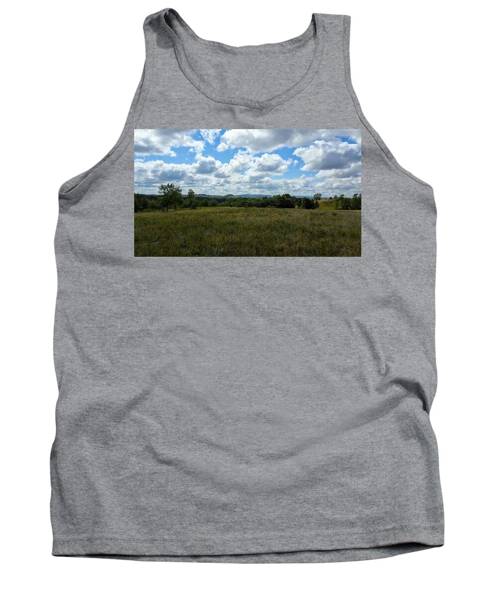 Badlands Tank Top featuring the photograph Where the Prairie Ends by Amanda R Wright