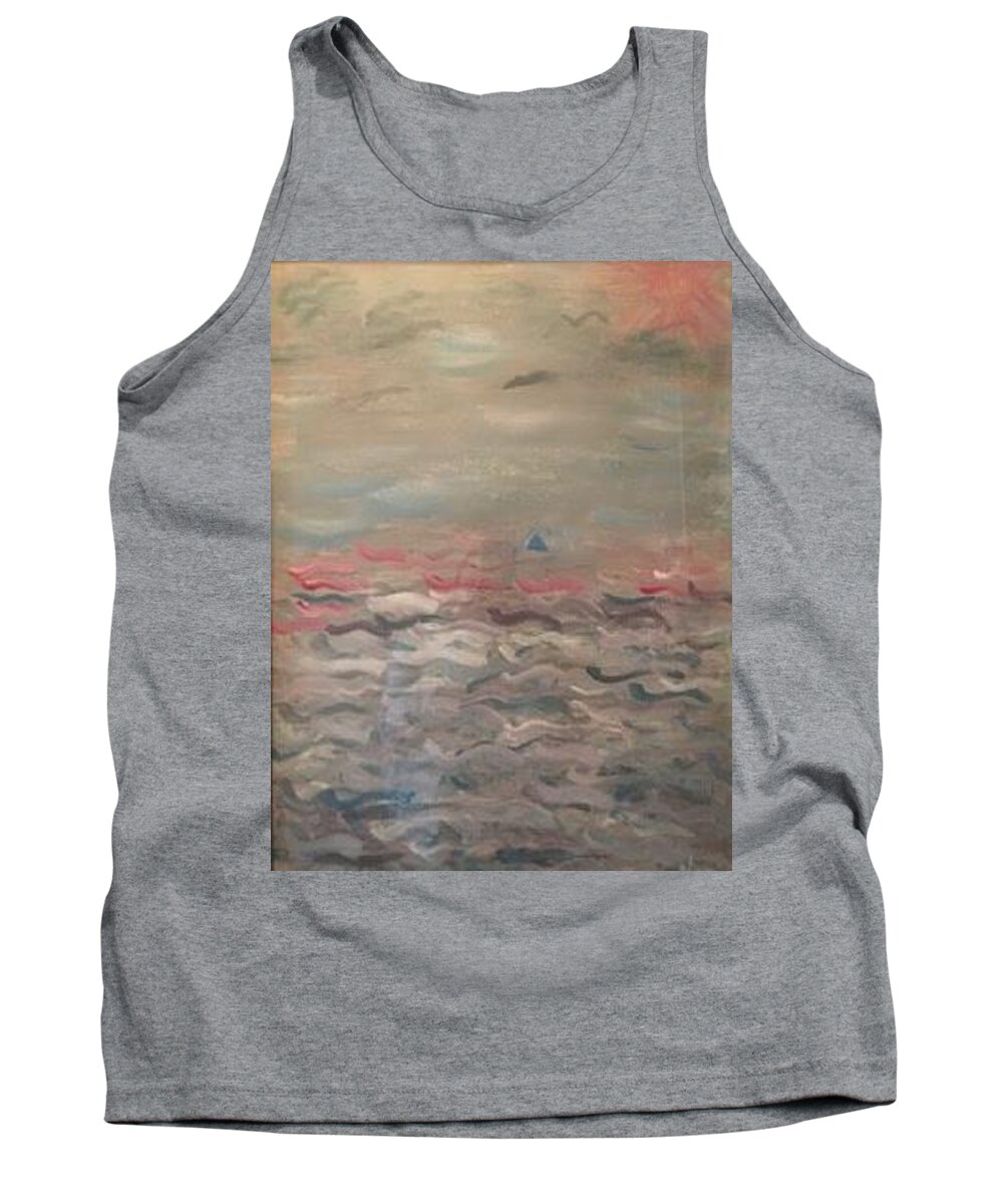 Abstract Acrylic Pastel Water Tank Top featuring the painting Whimsical Waters by Nina Jatania