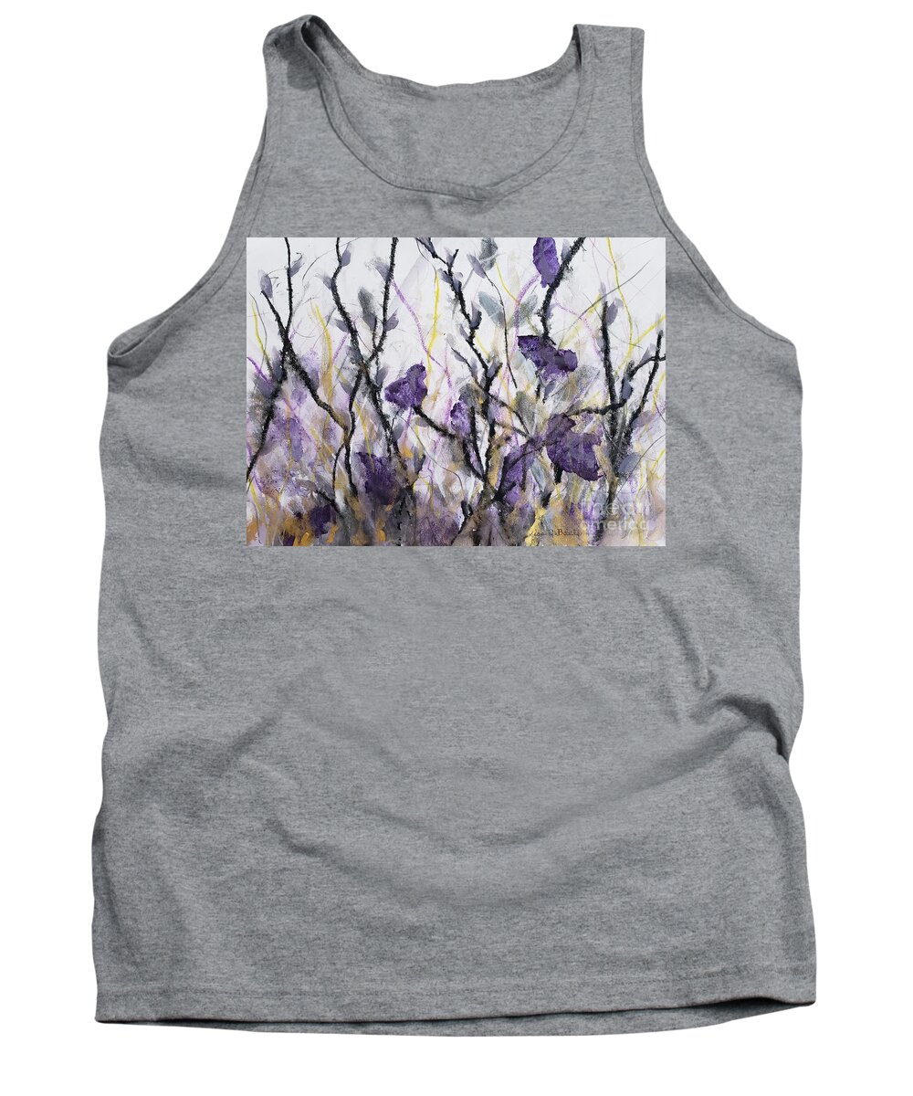 Mixed Media Garden Tank Top featuring the painting Wild Garden by Lisa Debaets