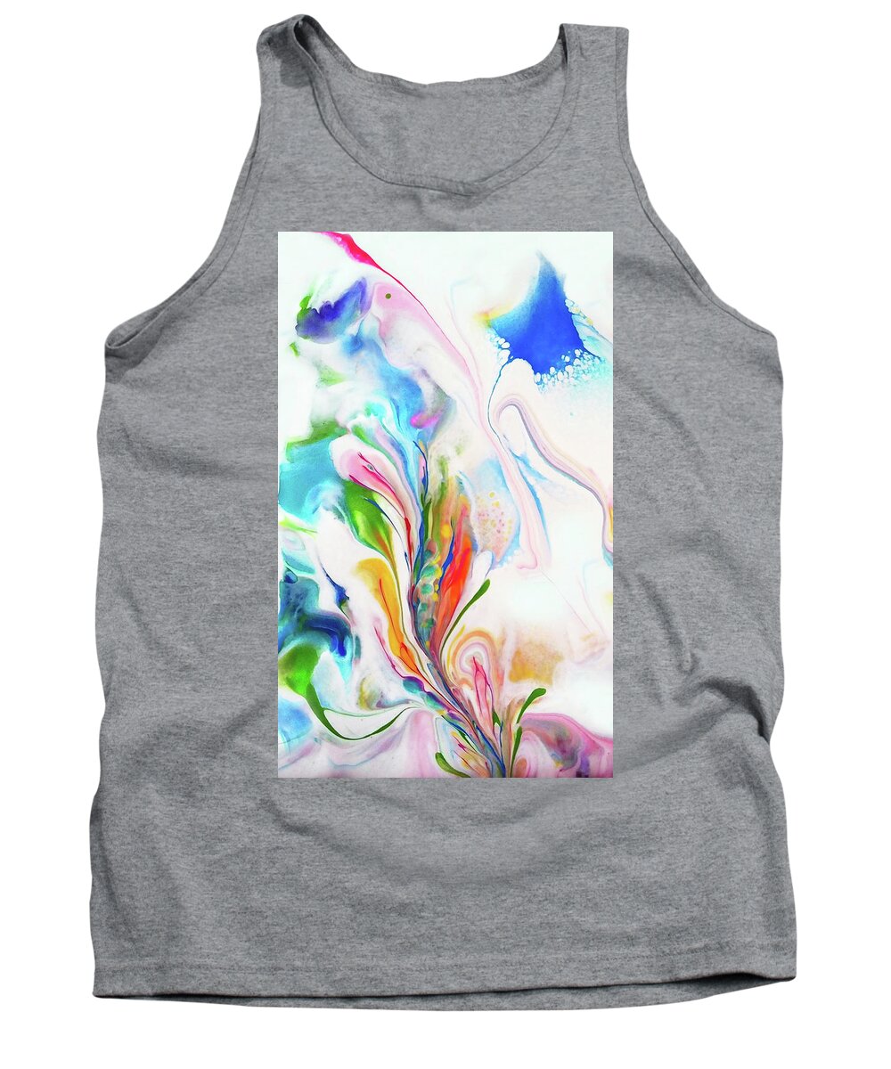 Abstract Tank Top featuring the painting Willing by Deborah Erlandson