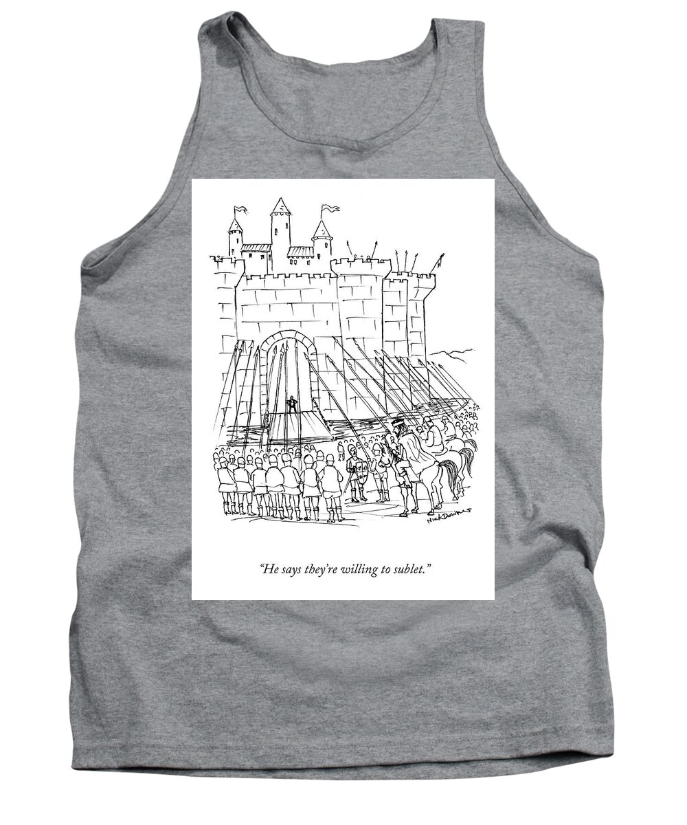 He Says They're Willing To Sublet. Tank Top featuring the drawing Willing to Sublet by Nich Downes