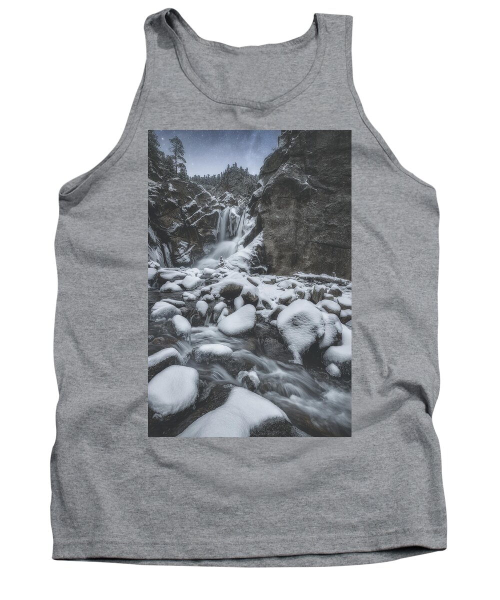 Waterfall Tank Top featuring the photograph Winter At Boulder Falls by Darren White