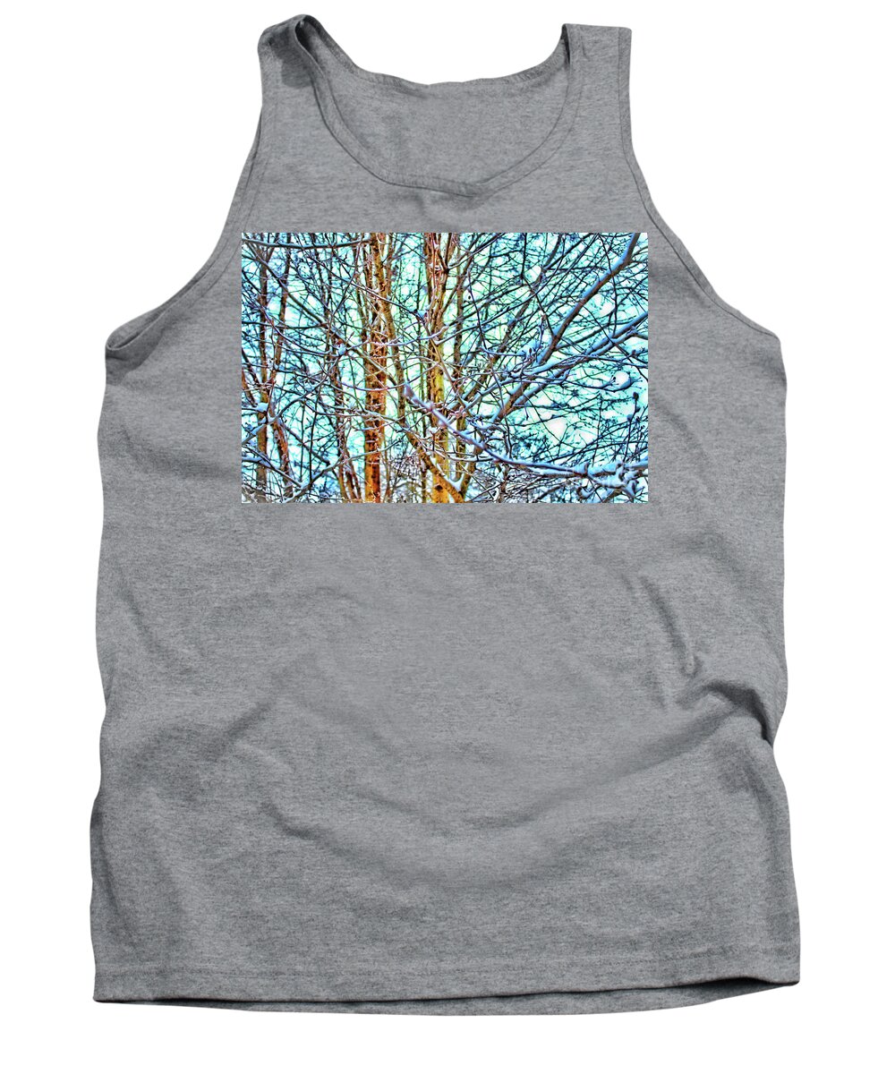 Tree Tank Top featuring the photograph Wintery Rapture by Mindy Newman