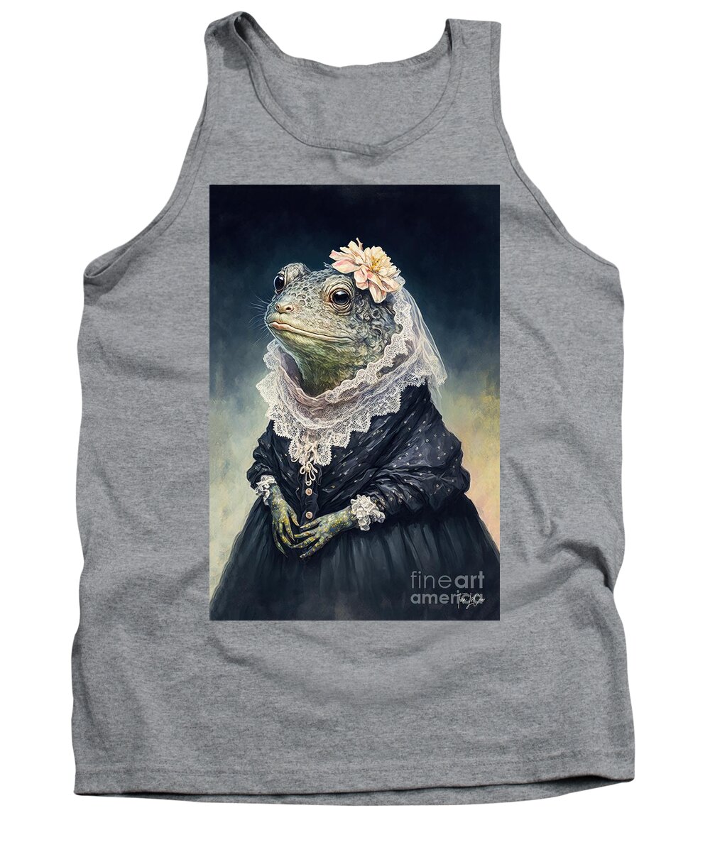 Frogs Tank Top featuring the painting Wise Old Bohemian Bullfrog by Tina LeCour