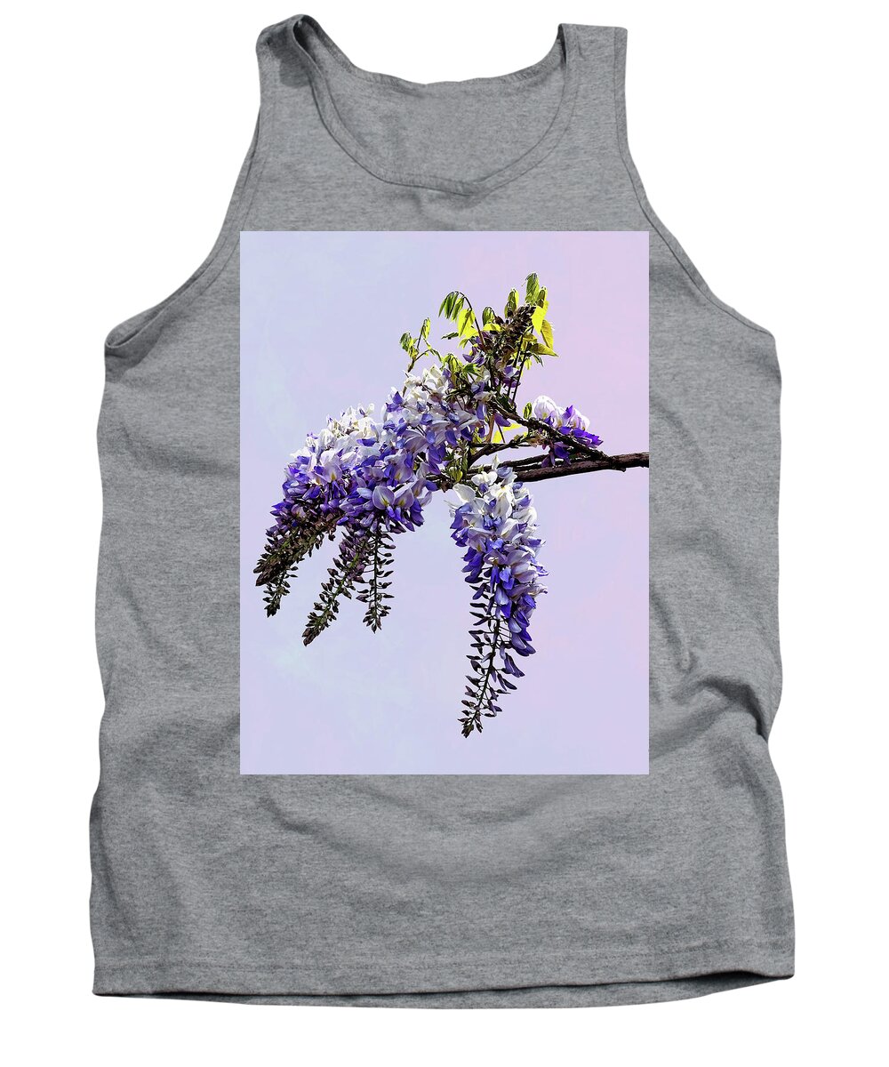 Wisteria Tank Top featuring the photograph Wisteria Starting to Open by Susan Savad