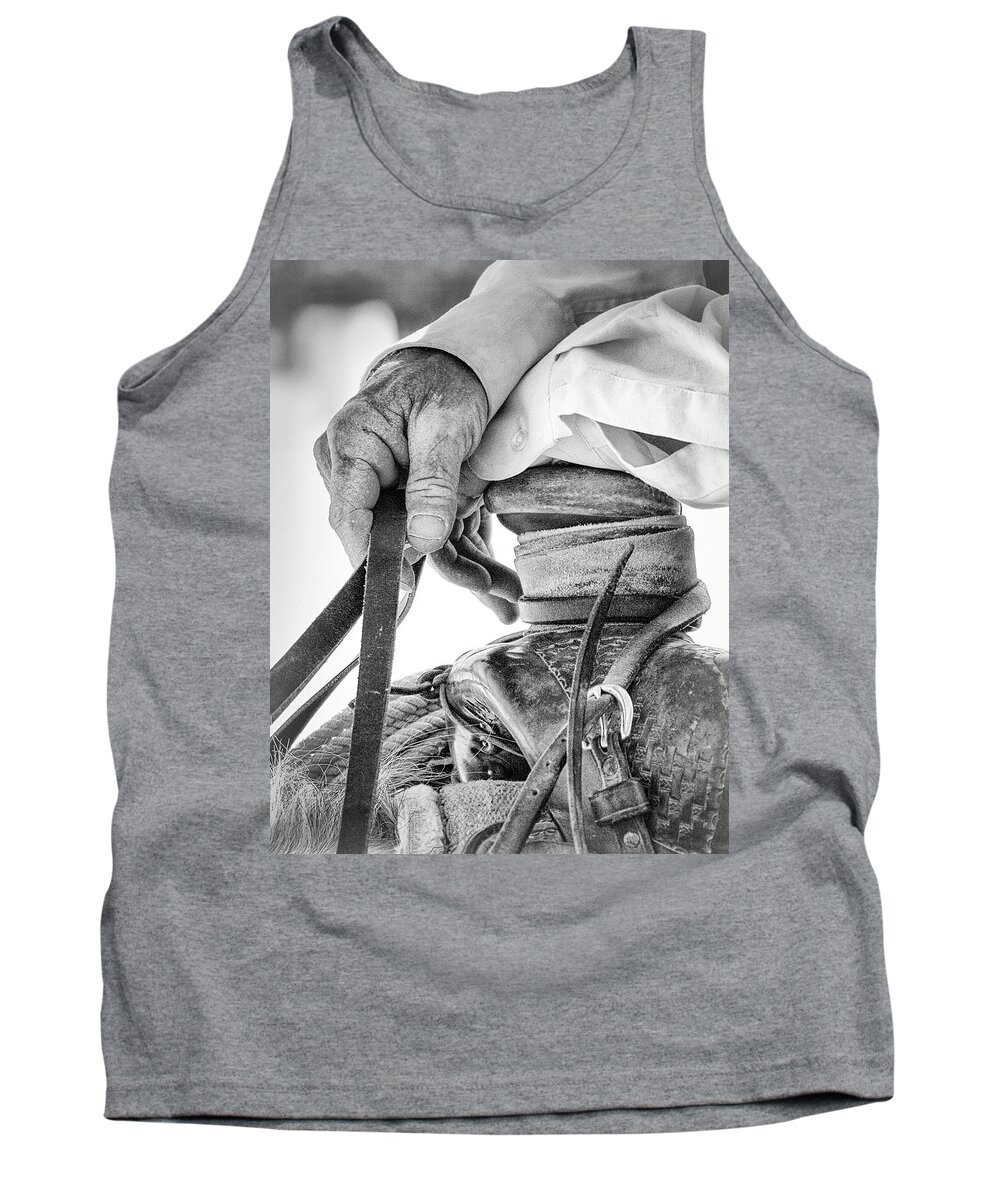 Black Cactus Tank Top featuring the photograph Wrangler Hands by Steve Kelley