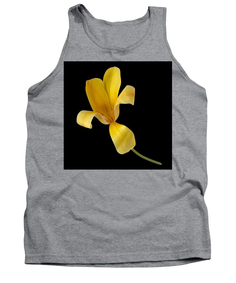 Yellow Tank Top featuring the photograph Yellow Tulip Still by Jerry Abbott