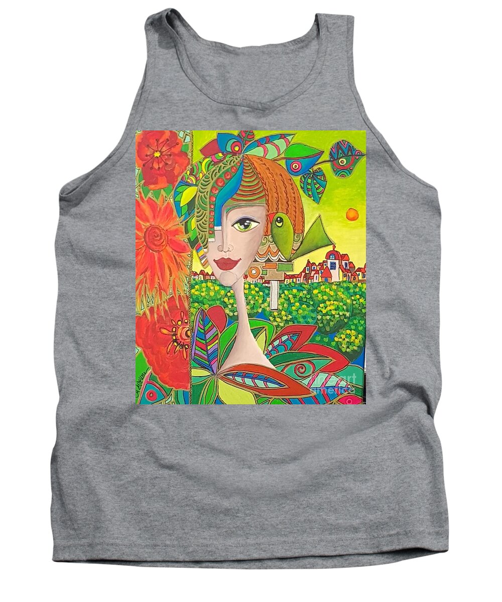 Prince Tank Top featuring the painting Yes, I know... by Mimi Revencu