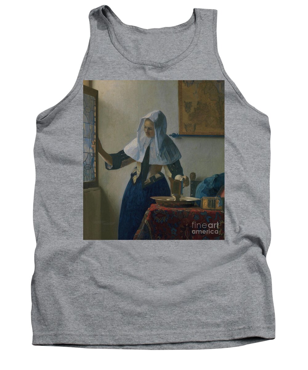 Vermeer Tank Top featuring the painting Young Woman with a Water Jug, circa 1662 by Jan Vermeer