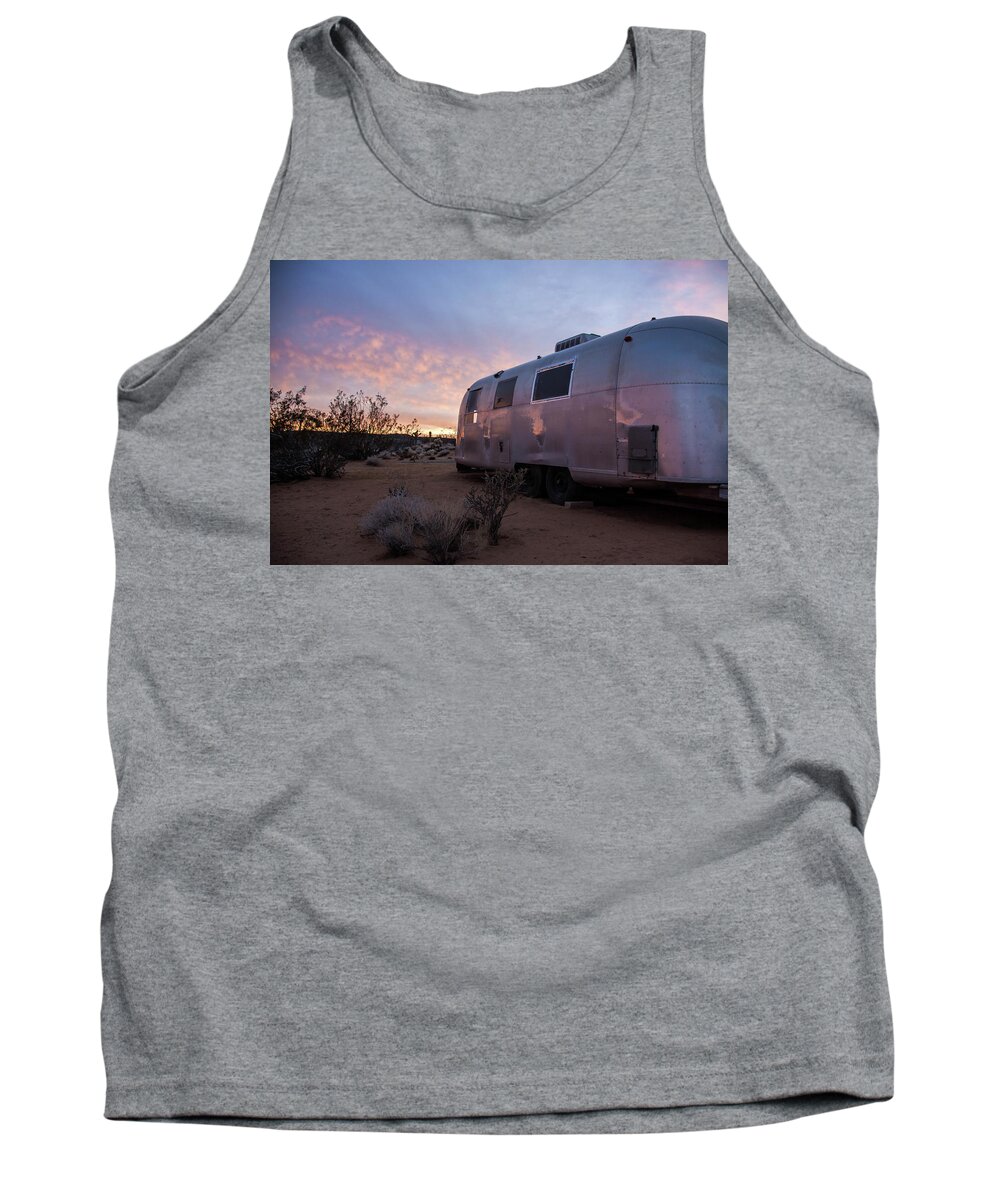 Joshua Tree Tank Top featuring the photograph Yucca Valley Airstream by Chris Goldberg
