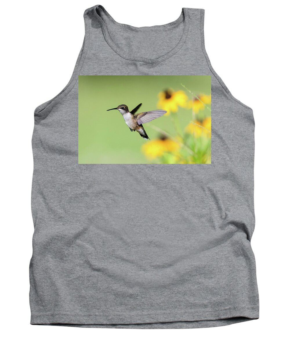 Ruby Throated Hummingbird Tank Top featuring the photograph Zoom Zoom by Linda Shannon Morgan