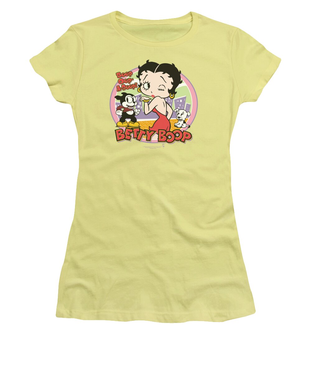 Betty Boop Women's T-Shirt featuring the digital art Boop - Kiss by Brand A