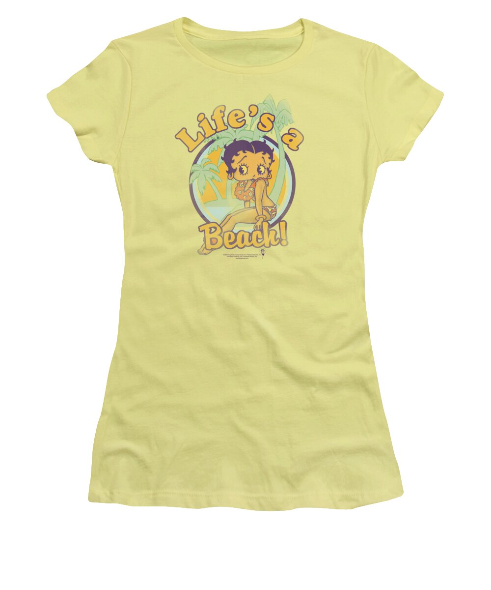 Betty Boop Women's T-Shirt featuring the digital art Boop - Life's A Beach by Brand A