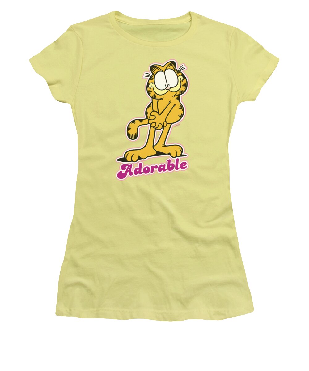 Garfield Women's T-Shirt featuring the digital art Garfield - Adorable by Brand A