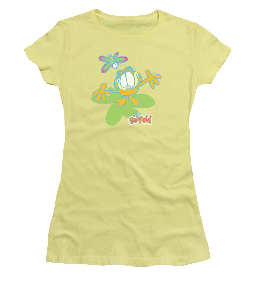 Garfield Women's T-Shirt featuring the digital art Garfield - Butterfly by Brand A