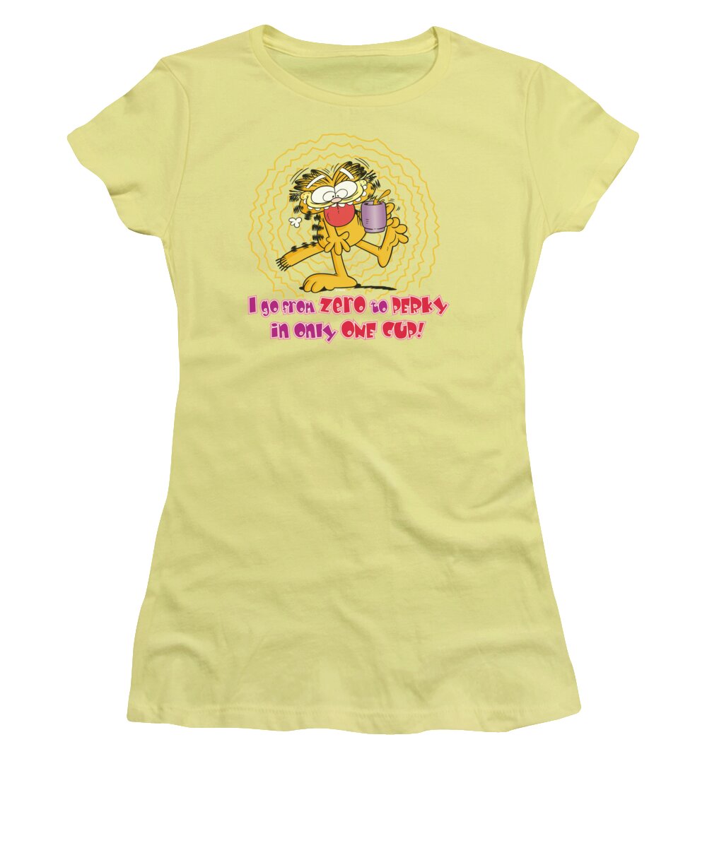 Garfield Women's T-Shirt featuring the digital art Garfield - From Zero To Perky by Brand A