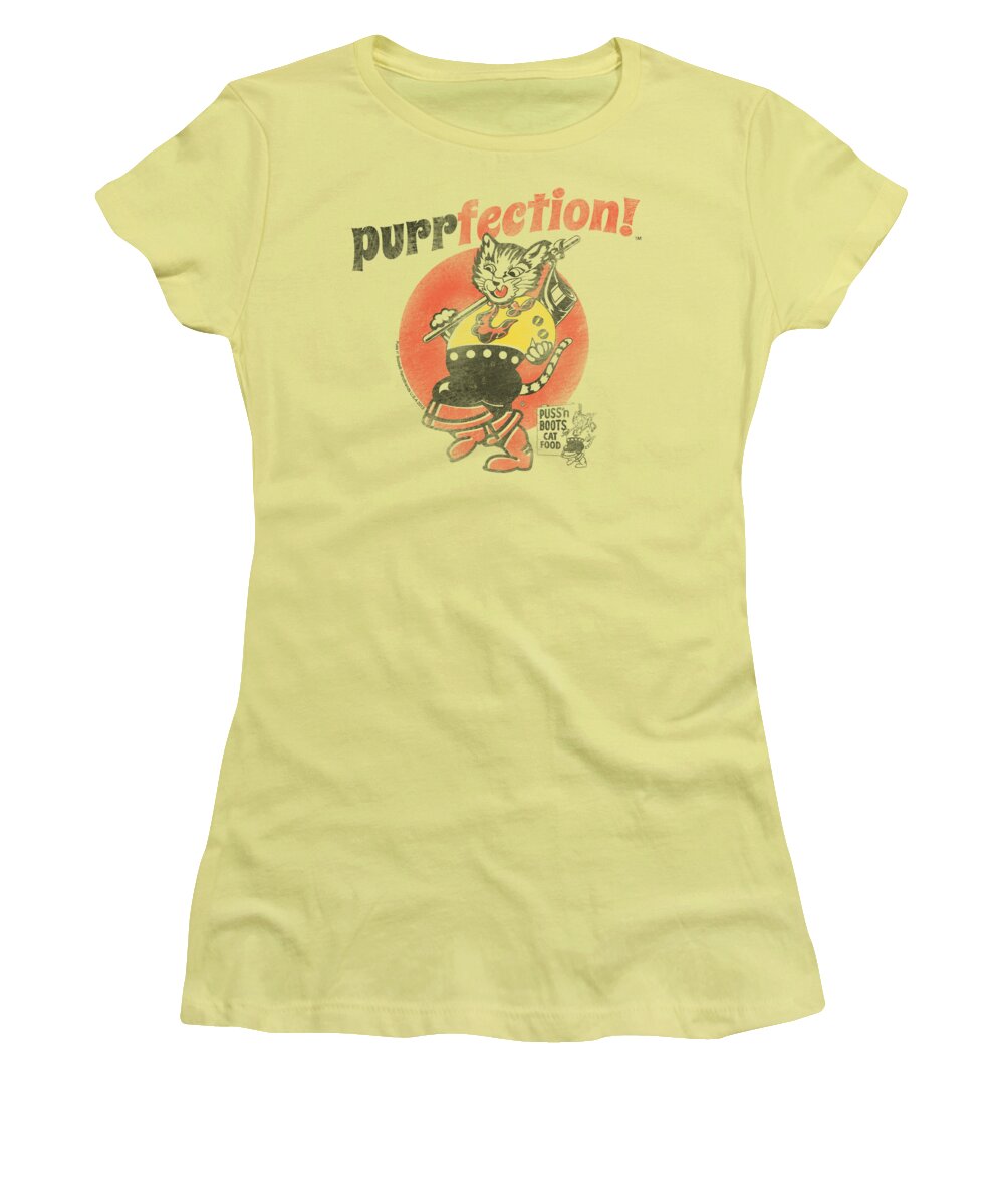Puss N Boots Women's T-Shirt featuring the digital art Puss N Boots - Purrfection by Brand A