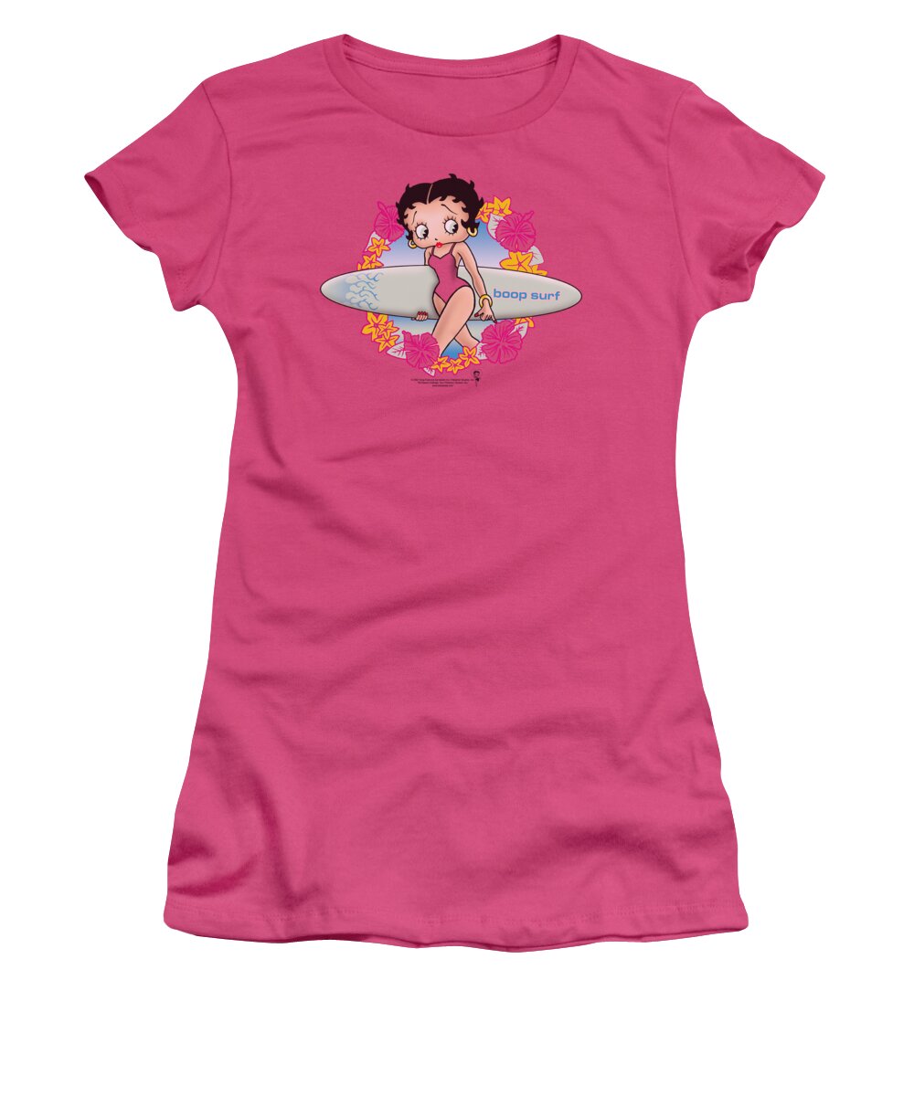 Betty Boop Women's T-Shirt featuring the digital art Boop - Surf by Brand A