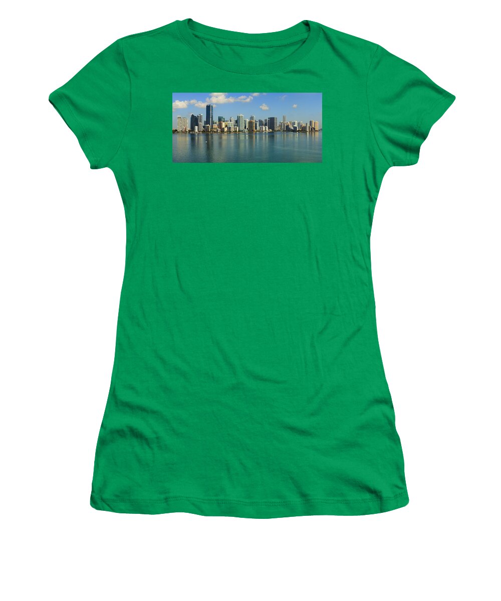 Architecture Women's T-Shirt featuring the photograph Miami Brickell Skyline by Raul Rodriguez