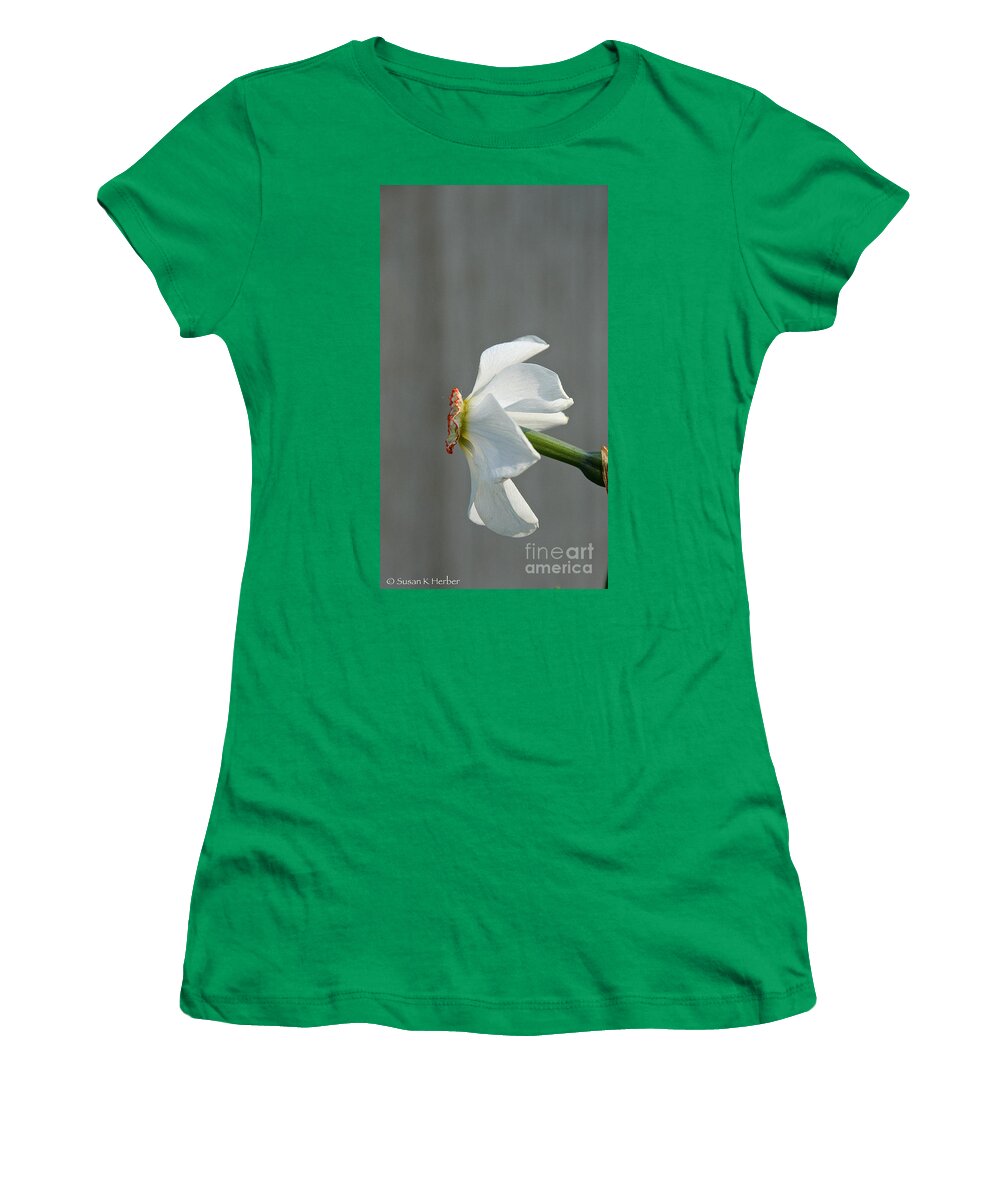Flower Women's T-Shirt featuring the photograph Narcissus Profiled by Susan Herber