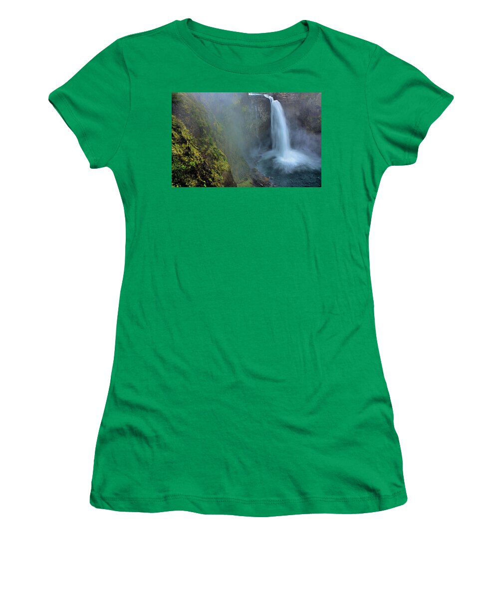 Waterfall Women's T-Shirt featuring the photograph Snoqualmie Falls #4 by Kristin Elmquist