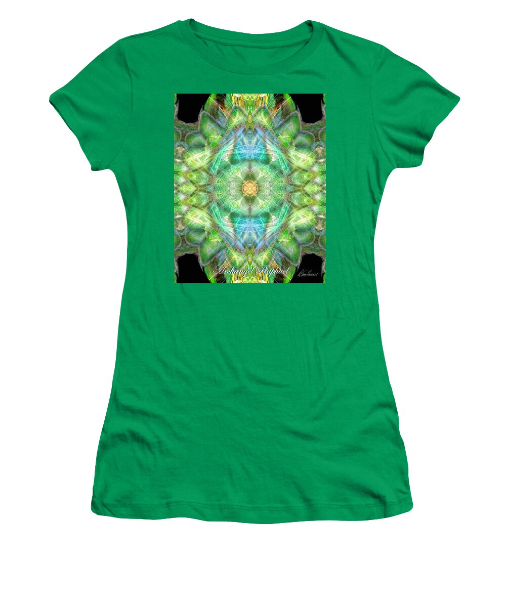 Angel Women's T-Shirt featuring the digital art Archangel Raphael by Diana Haronis
