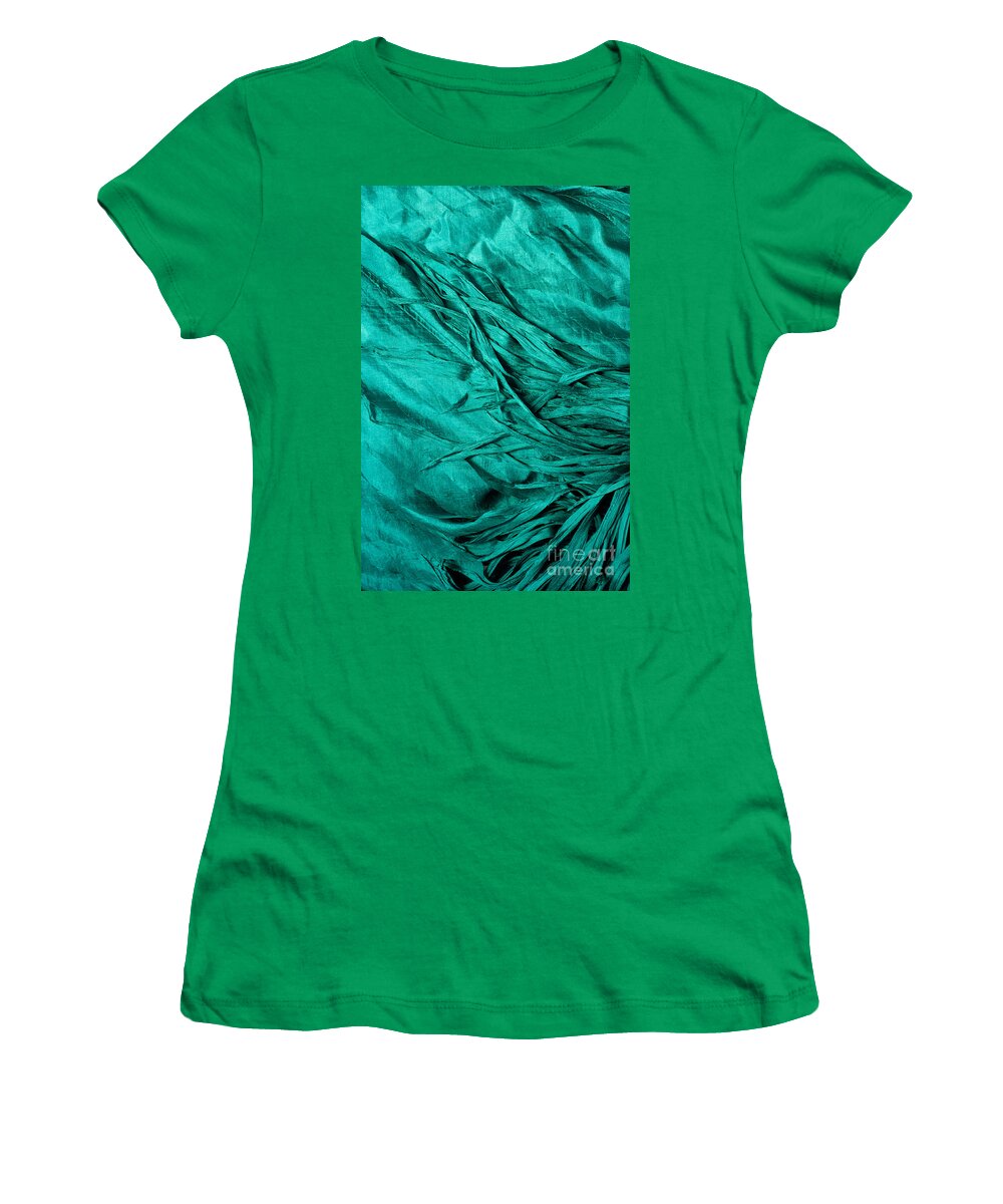 Cambodian Women's T-Shirt featuring the photograph Blue Silk 02 by Rick Piper Photography