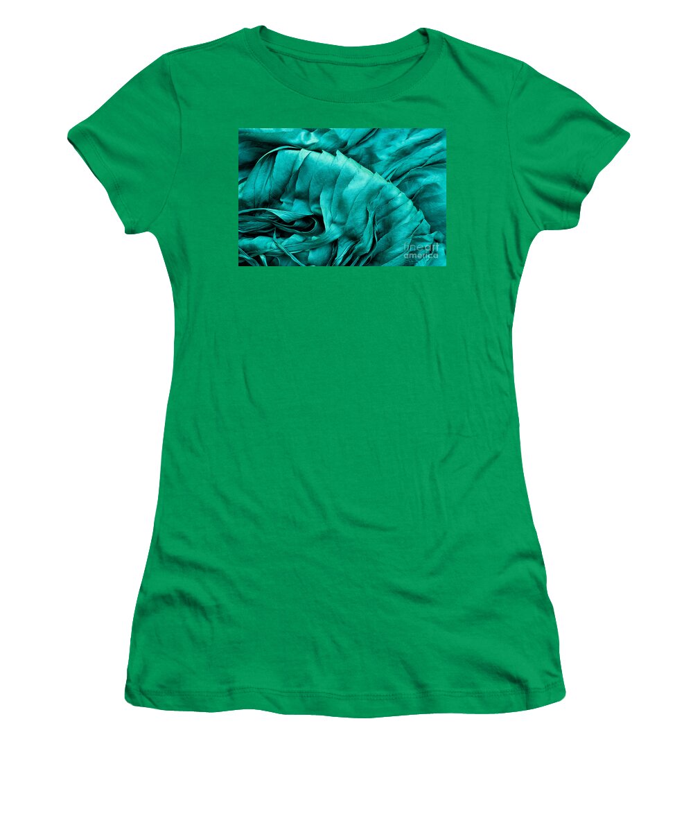 Cambodian Women's T-Shirt featuring the photograph Blue Silk 05 by Rick Piper Photography