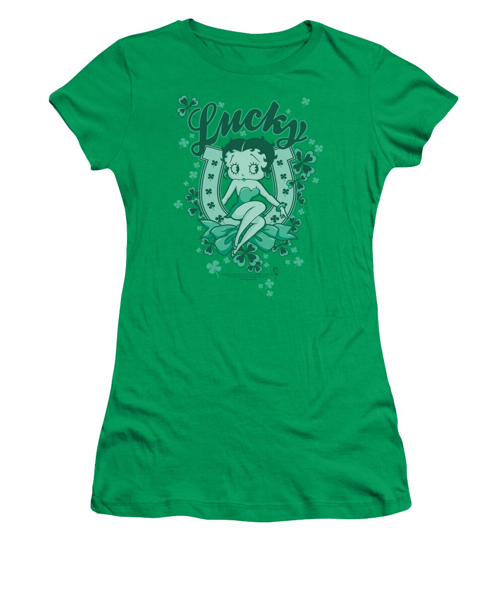 Betty Boop Women's T-Shirt featuring the digital art Boop - Lucky Boop by Brand A