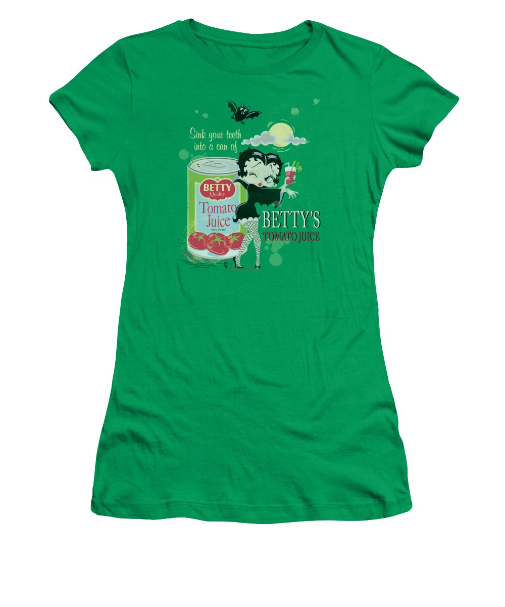 Betty Boop Women's T-Shirt featuring the digital art Boop - Vampire Tomato Juice by Brand A