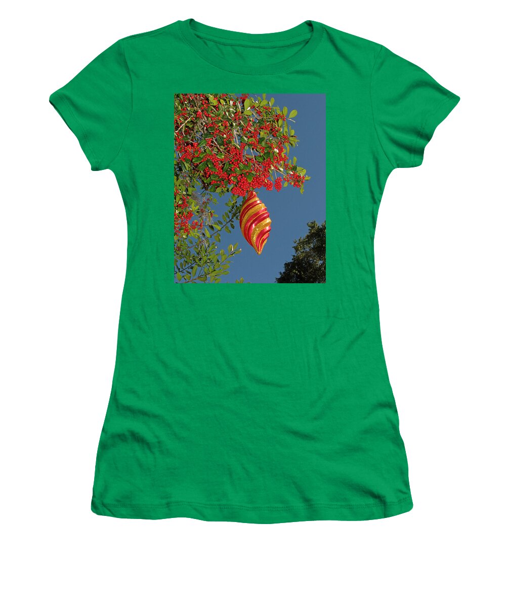 Nature Women's T-Shirt featuring the photograph Boughs of Holly by Peggy Urban