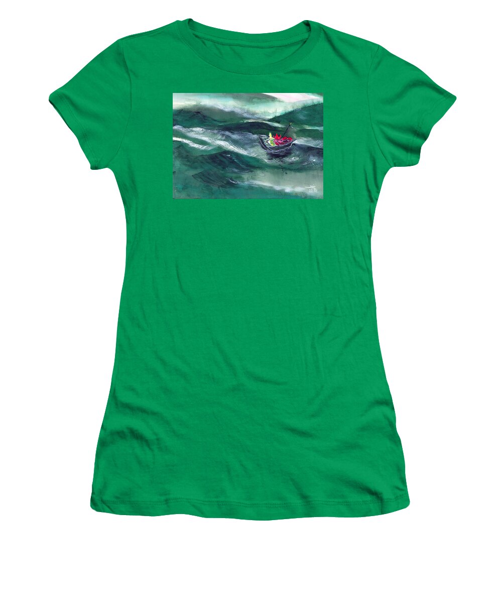 Abstract Women's T-Shirt featuring the painting Destiny by Anil Nene