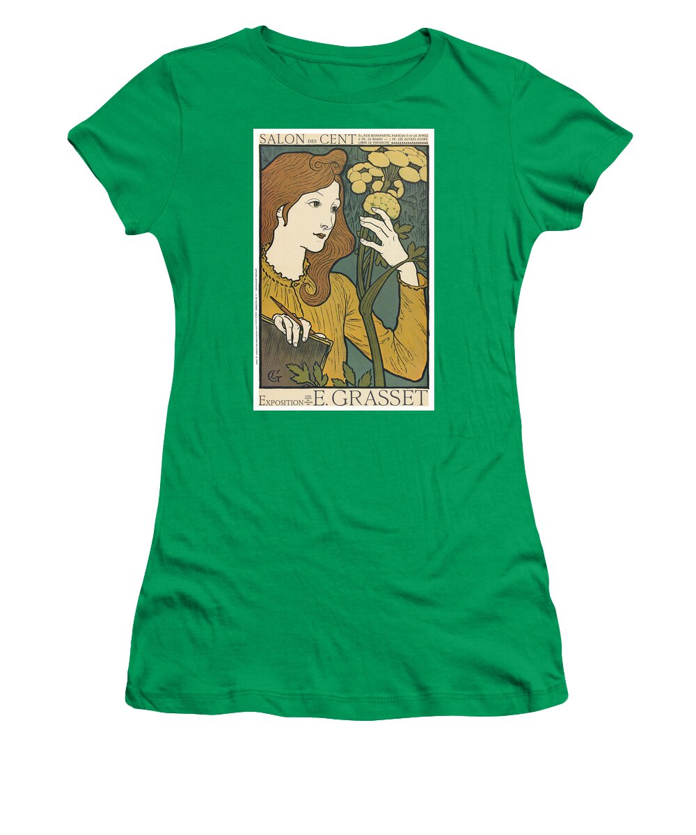 1897 Women's T-Shirt featuring the drawing Exhibition Poster, 1897 by Granger