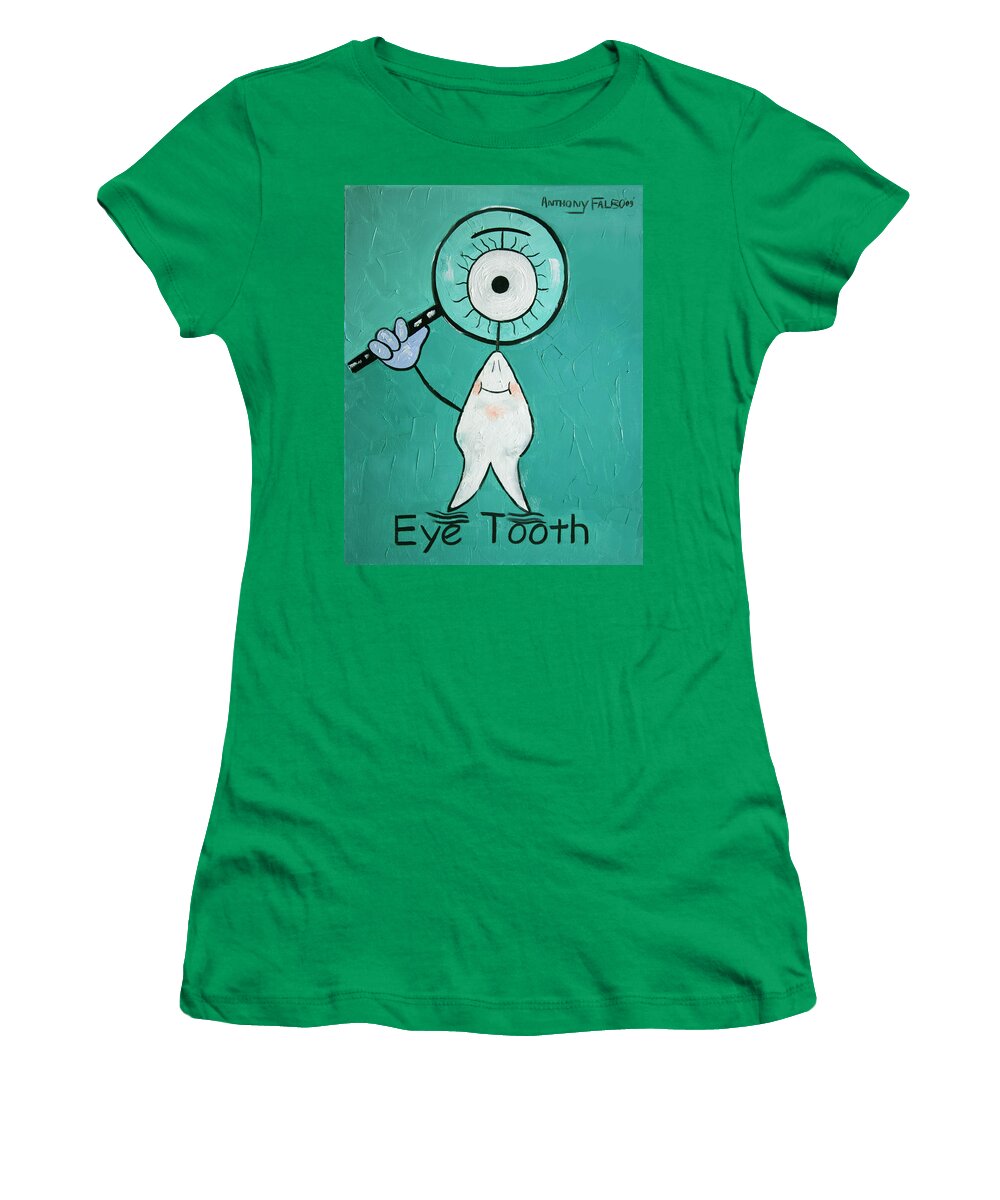 Eye Tooth Women's T-Shirt featuring the painting Eye Tooth by Anthony Falbo