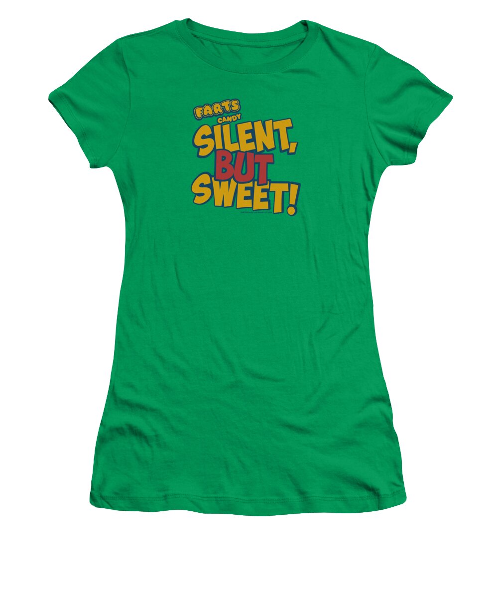 Farts Candy Women's T-Shirt featuring the digital art Farts Candy - Silent But Sweet by Brand A