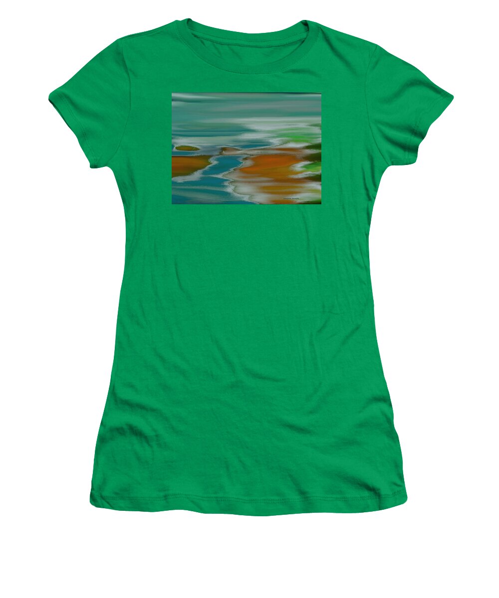 Abstract Women's T-Shirt featuring the painting From the River to the Sea by Lenore Senior