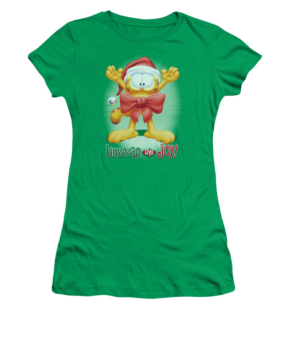 Garfield Women's T-Shirt featuring the digital art Garfield - Unwrap The Joy! by Brand A