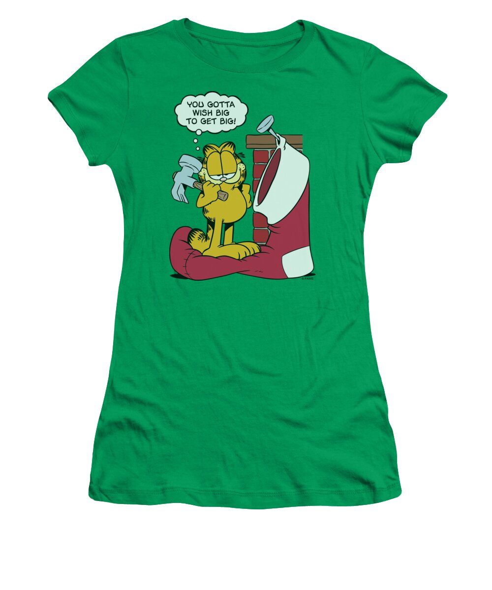 Garfield Women's T-Shirt featuring the digital art Garfield - Wish Big by Brand A
