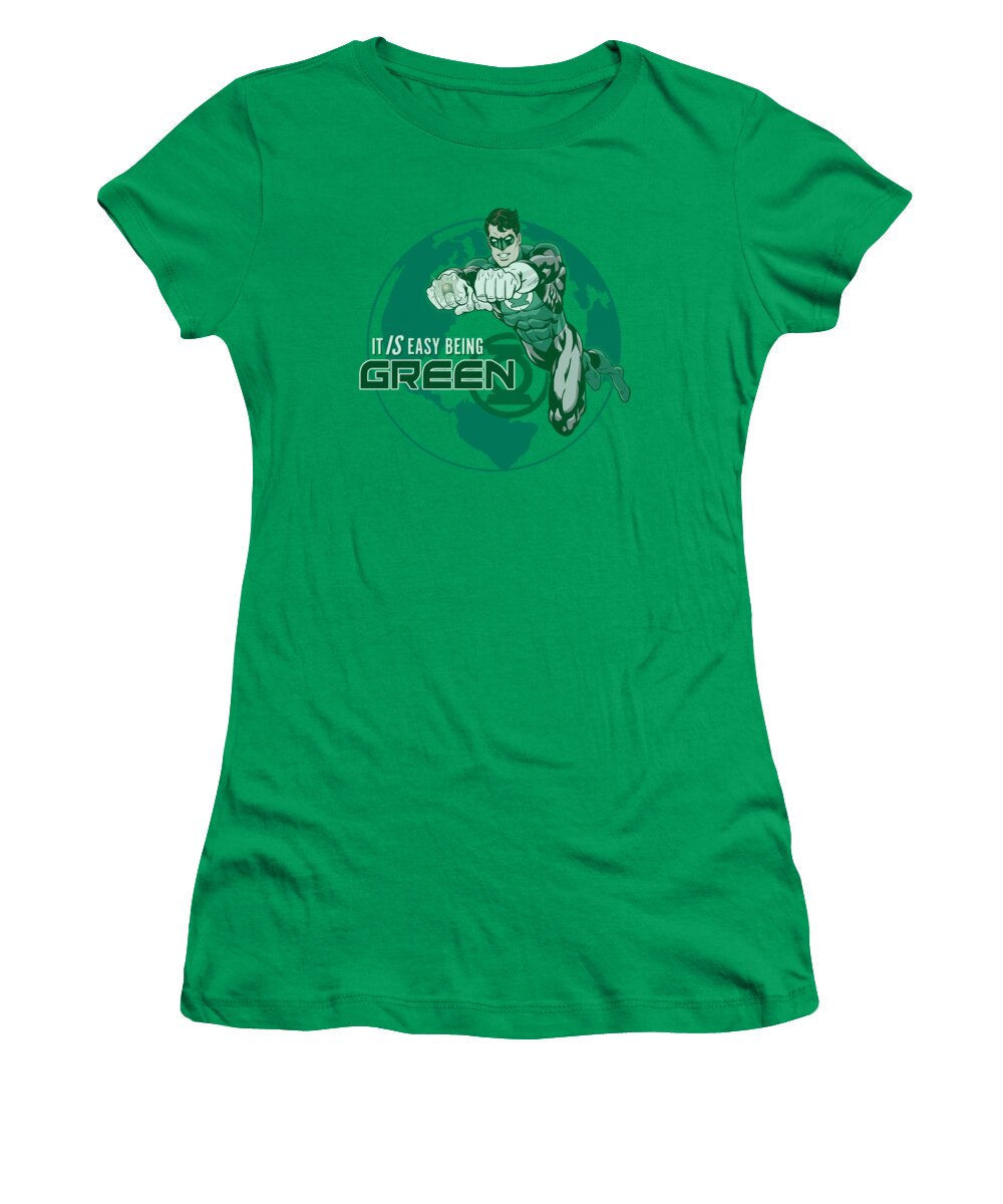 Green Lantern Women's T-Shirt featuring the digital art Gl - Easy Being Green by Brand A