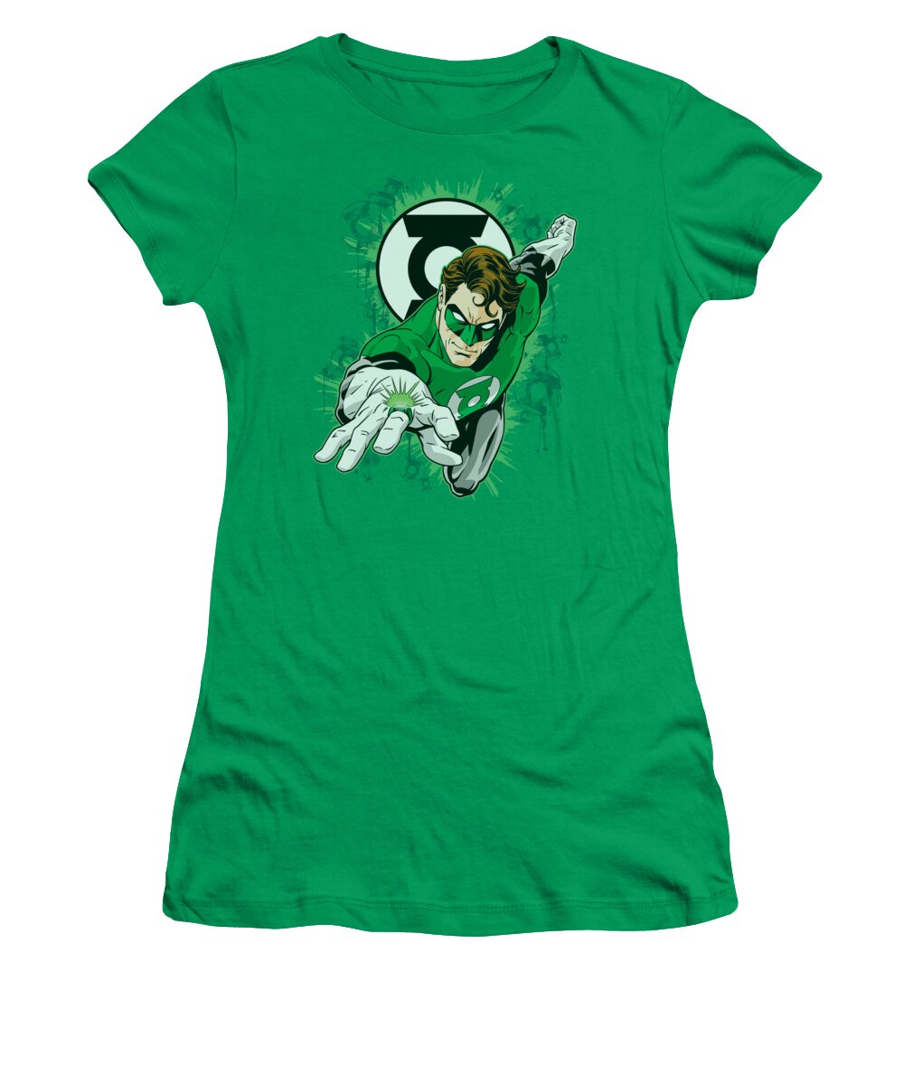 Green Lantern Women's T-Shirt featuring the digital art Gl - Ring First by Brand A