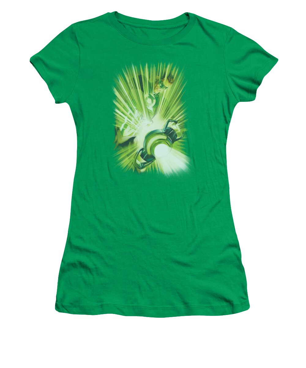 Green Lantern Women's T-Shirt featuring the digital art Green Lantern - Lantern's Light by Brand A