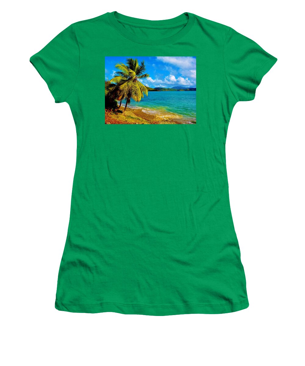 Virgin Islands Women's T-Shirt featuring the photograph Haulover Bay USVI by Tamara Michael