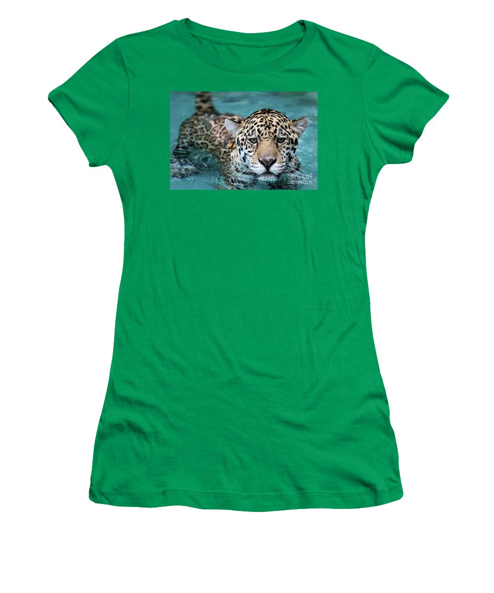 Jaguar Women's T-Shirt featuring the photograph I Love the Water by Sabrina L Ryan