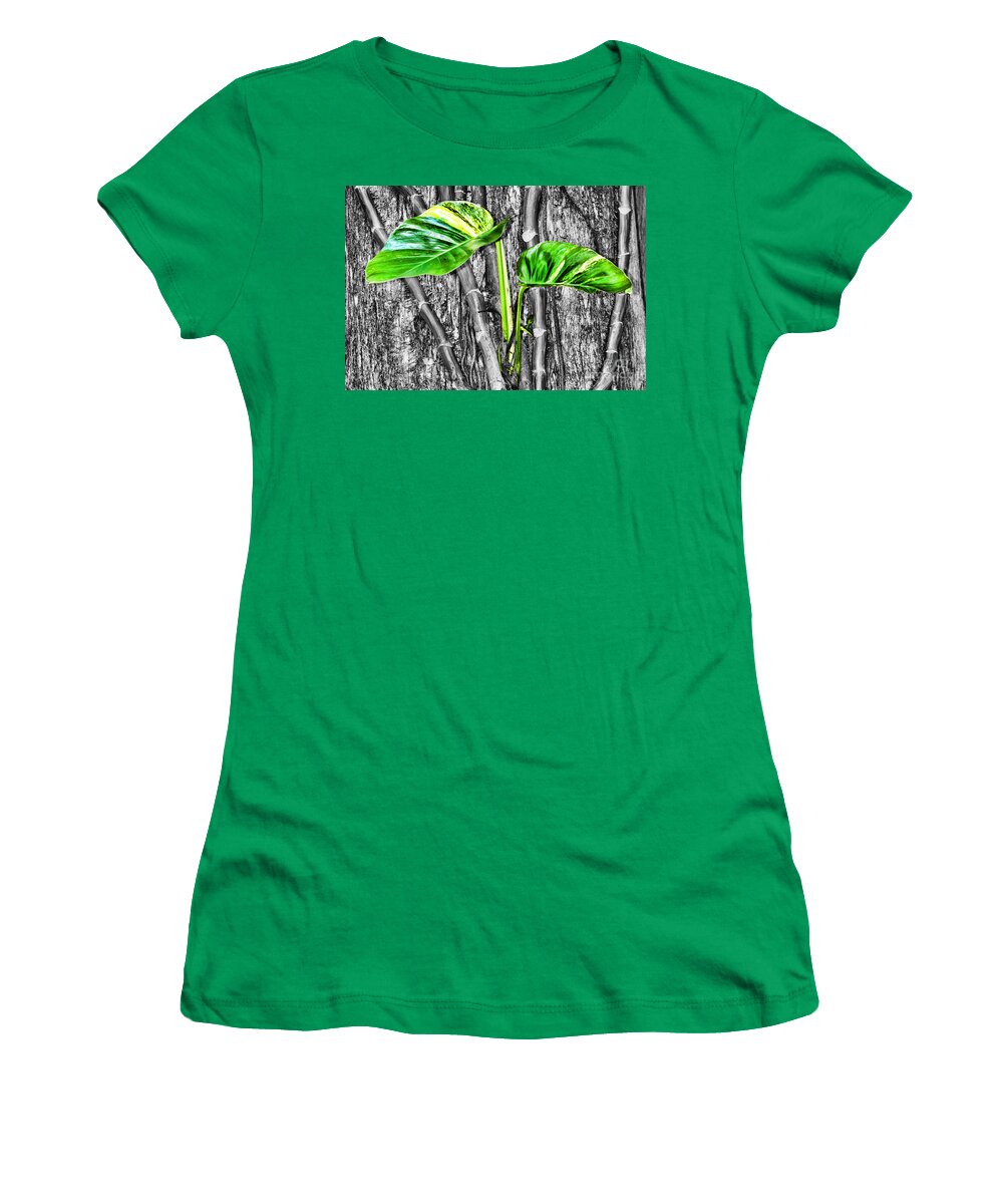 Green Leaves Women's T-Shirt featuring the photograph Just Green 2 by Diana Sainz by Diana Raquel Sainz