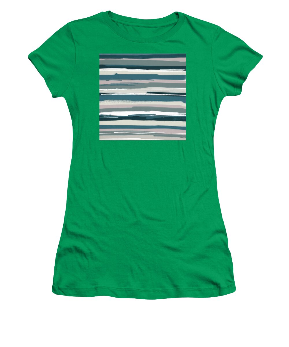 Turquoise Women's T-Shirt featuring the painting Nautical Sense by Lourry Legarde
