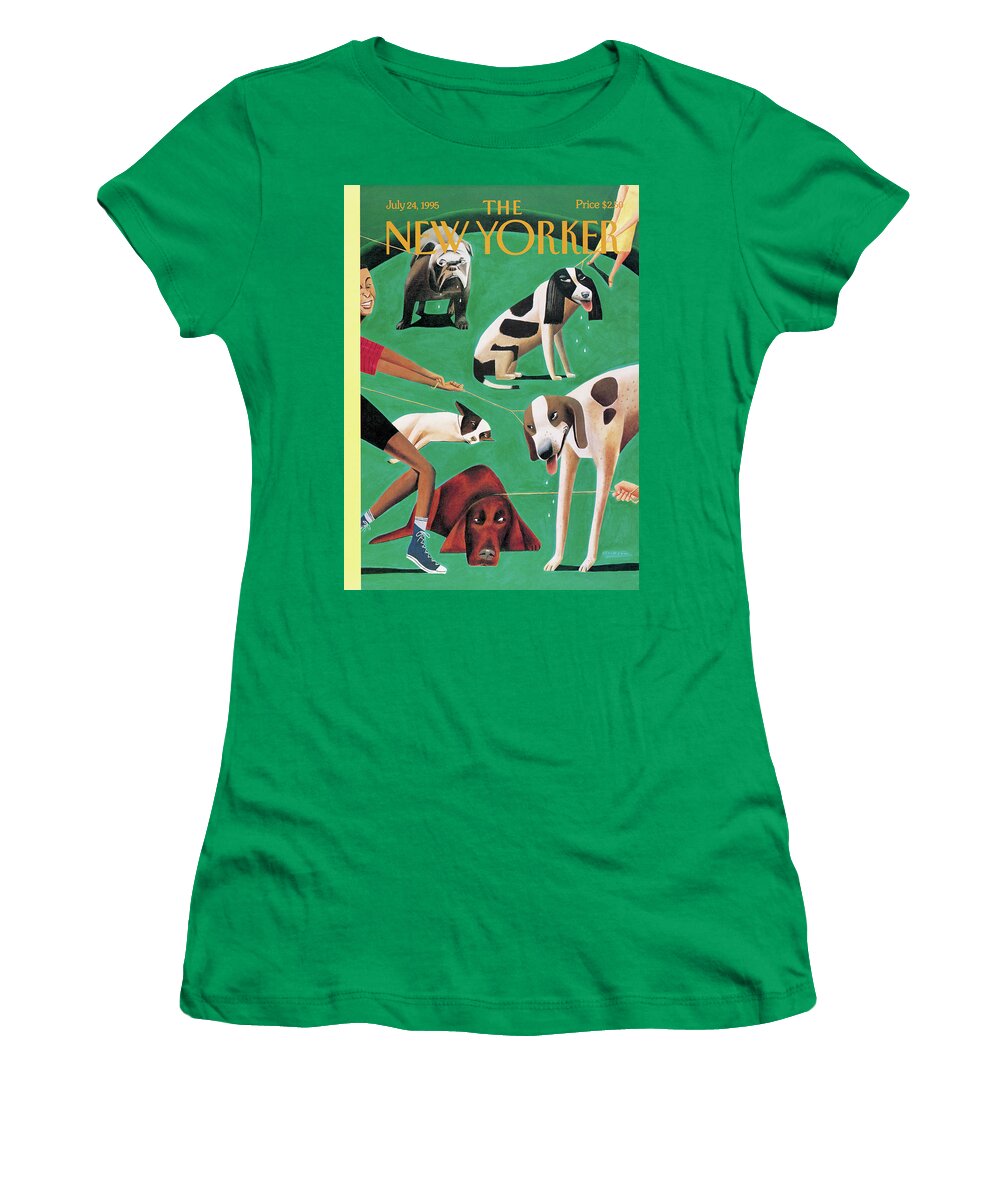 Dog Days Women's T-Shirt featuring the painting New Yorker July 24th, 1995 by Mark Ulriksen