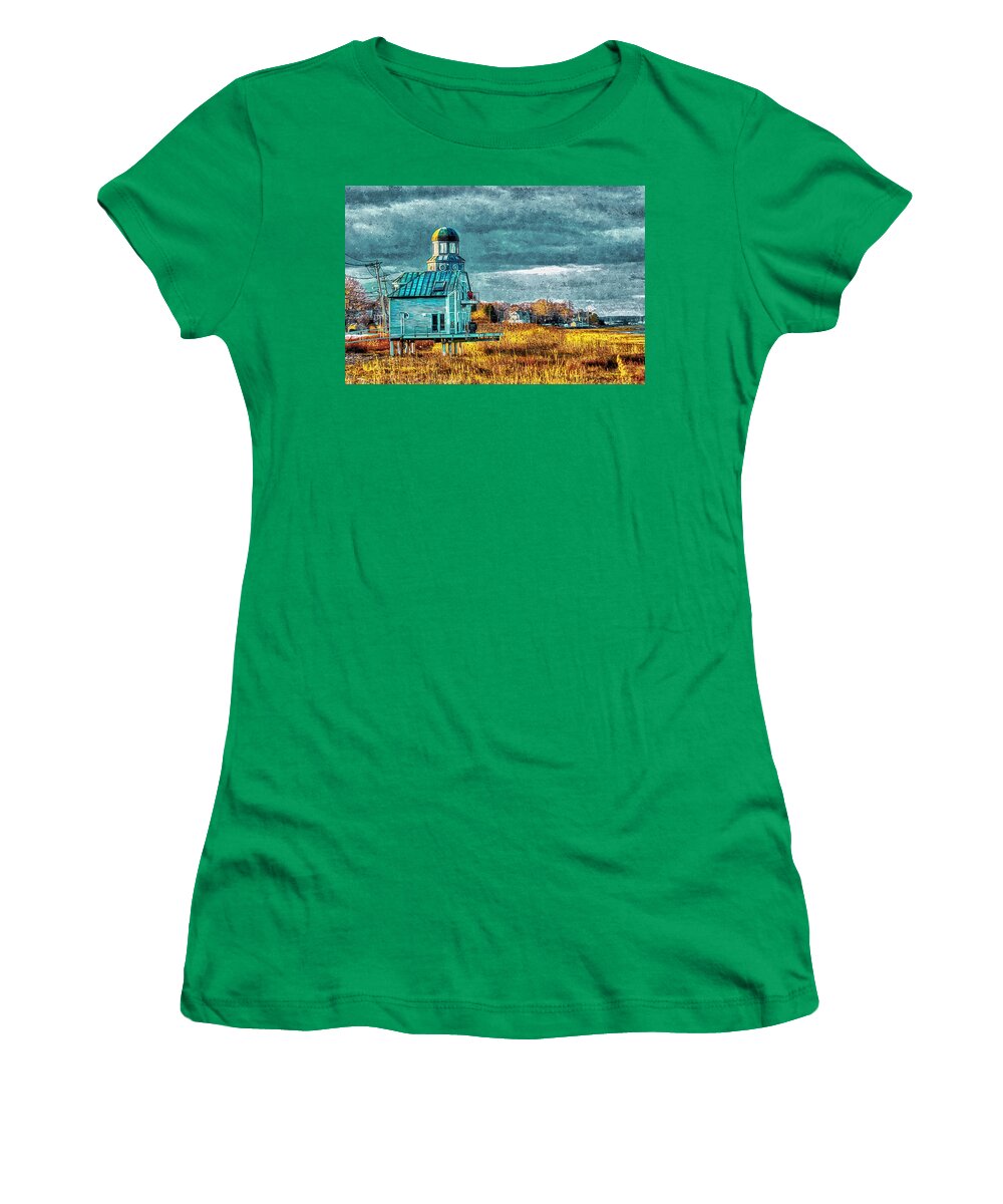 Watercolor Women's T-Shirt featuring the digital art Newbury House by Rick Mosher