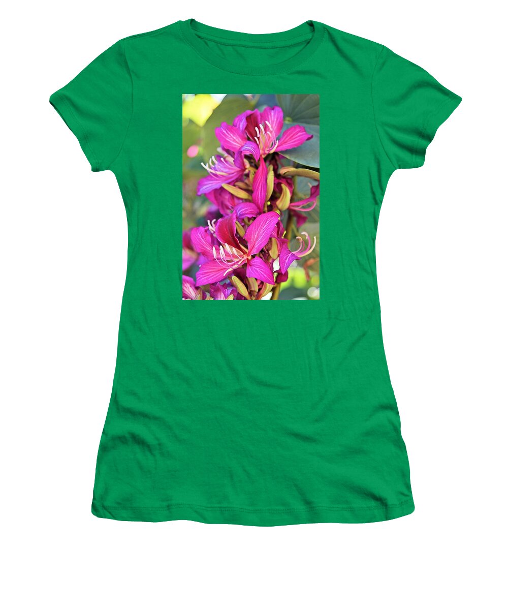 Orchid Women's T-Shirt featuring the photograph Orchid Tree Flower by Jane Girardot