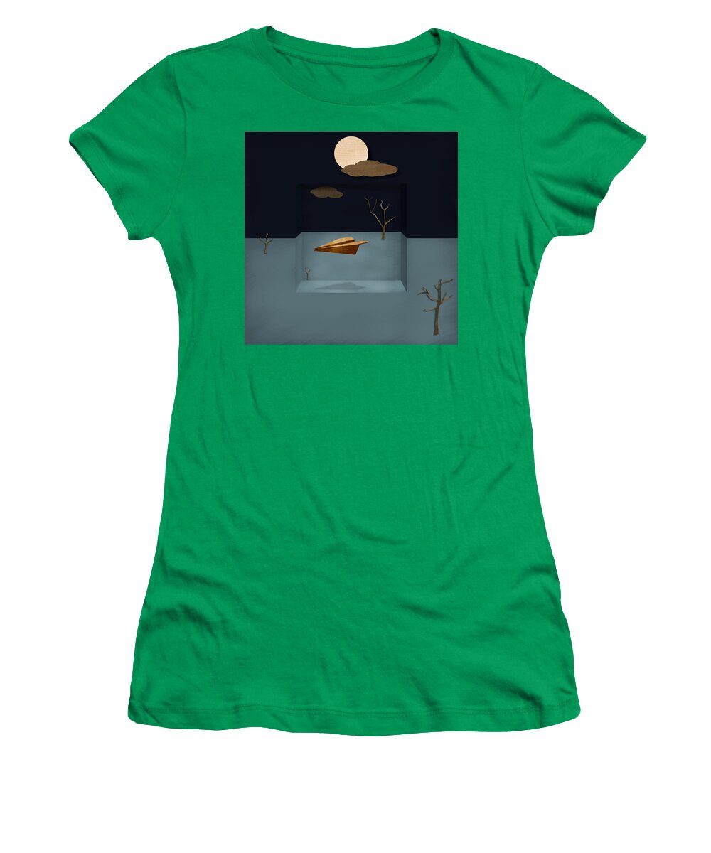 Aircraft Women's T-Shirt featuring the photograph Paper Airplanes of Wood 13 by YoPedro